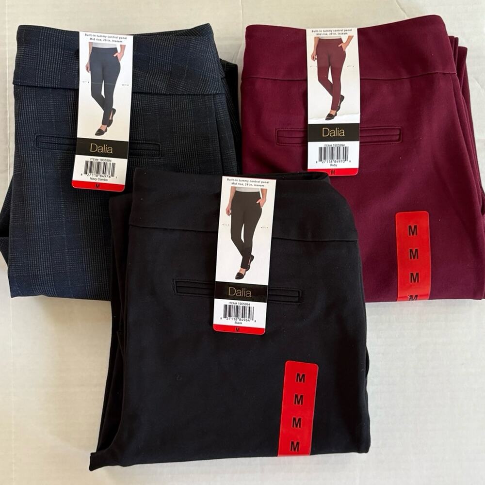 Dalia Women’s Pull-On Ponte Pants Bundle of 3 - Picture 11 of 11